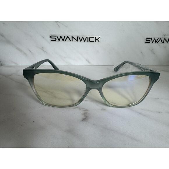 Swanwick Day Cat Eye Glasses (regular fit)  Blue Light Blocking Teal Ref 1016 - Picture 4 of 10